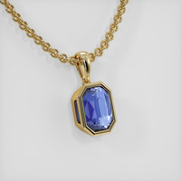 5.21 Ct. Blue Sapphire Pendant, 18K Yellow Gold 2