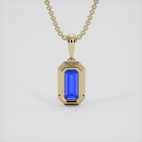 1.06 Ct. Blue Sapphire Pendant, 18K Yellow Gold 4