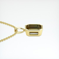 3.65 Ct. Greenish Brown Sapphire Pendant, 18K Yellow Gold 3