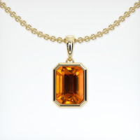 3.05 Ct. Orange Sapphire Pendant, 18K Yellow Gold 1