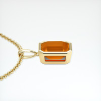 3.05 Ct. Orange Sapphire Pendant, 18K Yellow Gold 3