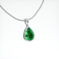 2.42 Ct. Emerald Pendant, Platinum 950 2