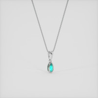 0.16 Ct. Bluish Green Paraiba Tourmaline Pendant, Platinum 950 2
