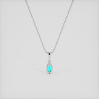 0.16 Ct. Bluish Green Paraiba Tourmaline Pendant, Platinum 950 4