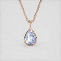 6.14 Ct. Blue Sapphire Pendant, 14K Rose Gold 1