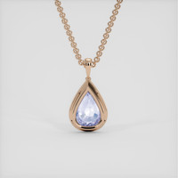 6.14 Ct. Blue Sapphire Pendant, 14K Rose Gold 4