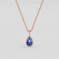 4.21 Ct. Blue Sapphire Pendant, 14K Rose Gold 1