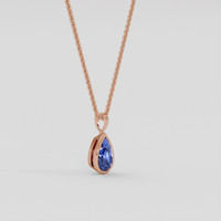 4.21 Ct. Blue Sapphire Pendant, 14K Rose Gold 2