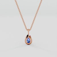 4.21 Ct. Blue Sapphire Pendant, 14K Rose Gold 4