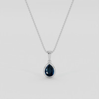 0.89 Ct. Blue Sapphire Pendant, Silver 1
