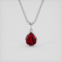 2.18 Ct. Ruby Pendant, 14K White Gold 1