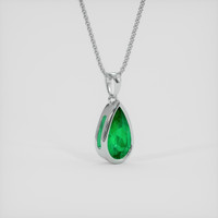 0.92 Ct. Emerald Pendant, 18K White Gold 2