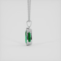 0.92 Ct. Emerald Pendant, 18K White Gold 3