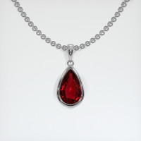 1.02 Ct. Ruby Pendant, 18K White Gold 1