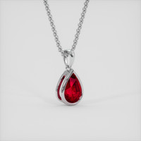 2.18 Ct. Ruby Pendant, 18K White Gold 2