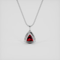 1.53 Ct. Ruby Pendant, 18K White Gold 4
