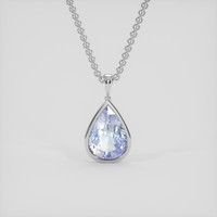 6.14 Ct. Blue Sapphire Pendant, 18K White Gold 1