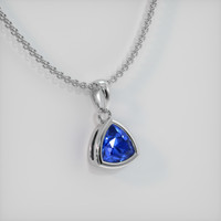 0.50 Ct. Blue Sapphire Pendant, 18K White Gold 2
