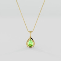 1.72 Ct. Green (Lime Green) Peridot Pendant, 10K Yellow Gold 4