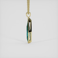 3.93 Ct. Bluish Green Tourmaline Pendant, 14K Yellow Gold 3