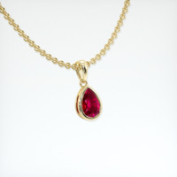 0.46 Ct. Ruby Pendant, 14K Yellow Gold 2