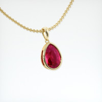 2.34 Ct. Ruby Pendant, 14K Yellow Gold 2