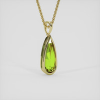 3.87 Ct. Yellowish Green Sapphire Pendant, 14K Yellow Gold 2