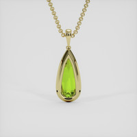 3.87 Ct. Yellowish Green Sapphire Pendant, 14K Yellow Gold 4