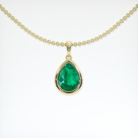 0.58 Ct. Emerald Pendant, 18K Yellow Gold 1