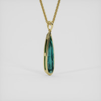 3.93 Ct. Bluish Green Tourmaline Pendant, 18K Yellow Gold 2