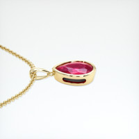 2.34 Ct. Purplish Red Ruby Pendant, 18K Yellow Gold 3