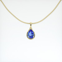 0.83 Ct. Blue Sapphire Pendant, 18K Yellow Gold 1