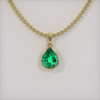 1.01 Ct. Emerald Pendant, 18K Yellow Gold 1