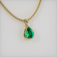 1.01 Ct. Emerald Pendant, 18K Yellow Gold 2