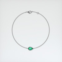 <span>0.69</span>&nbsp;<span class="tooltip-light">Ct.Tw.<span class="tooltiptext">Total Carat Weight</span></span> Emerald Bracelet, 18K White Gold 3