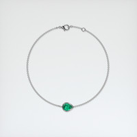 0.78 Ct.Tw. Emerald Bracelet, 18K White Gold 3
