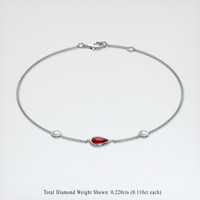 0.45 Ct.Tw. Ruby Bracelet, 14K White Gold 2