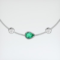 <span>0.69</span>&nbsp;<span class="tooltip-light">Ct.Tw.<span class="tooltiptext">Total Carat Weight</span></span> Emerald Bracelet, 18K White Gold 1