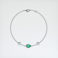 <span>0.69</span>&nbsp;<span class="tooltip-light">Ct.Tw.<span class="tooltiptext">Total Carat Weight</span></span> Emerald Bracelet, 18K White Gold 3