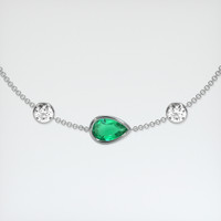 0.84 Ct.Tw. Emerald Bracelet, 18K White Gold 1