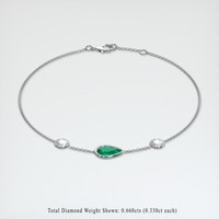 0.84 Ct.Tw. Emerald Bracelet, 18K White Gold 2