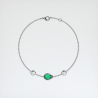 0.84 Ct.Tw. Emerald Bracelet, 18K White Gold 3