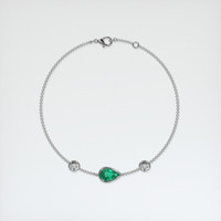 <span>0.97</span>&nbsp;<span class="tooltip-light">Ct.Tw.<span class="tooltiptext">Total Carat Weight</span></span> Emerald Bracelet, 18K White Gold 2