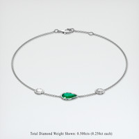 0.70 Ct.Tw. Emerald Bracelet, 18K White Gold 2