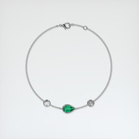 0.70 Ct.Tw. Emerald Bracelet, 18K White Gold 3