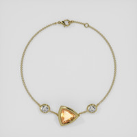 <span>4.44</span> <span class="tooltip-light">Ct.Tw.<span class="tooltiptext">Total Carat Weight</span></span> Golden Brown Hessonite Garnet Bracelet, 14K Yellow Gold 3