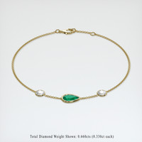 0.84 Ct.Tw. Emerald Bracelet, 18K Yellow Gold 2