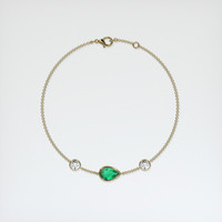 0.84 Ct.Tw. Emerald Bracelet, 18K Yellow Gold 3