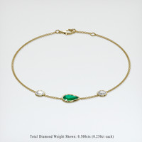 <span>0.70</span>&nbsp;<span class="tooltip-light">Ct.Tw.<span class="tooltiptext">Total Carat Weight</span></span> Emerald Bracelet, 18K Yellow Gold 2