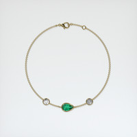 0.70 Ct.Tw. Emerald Bracelet, 18K Yellow Gold 3
